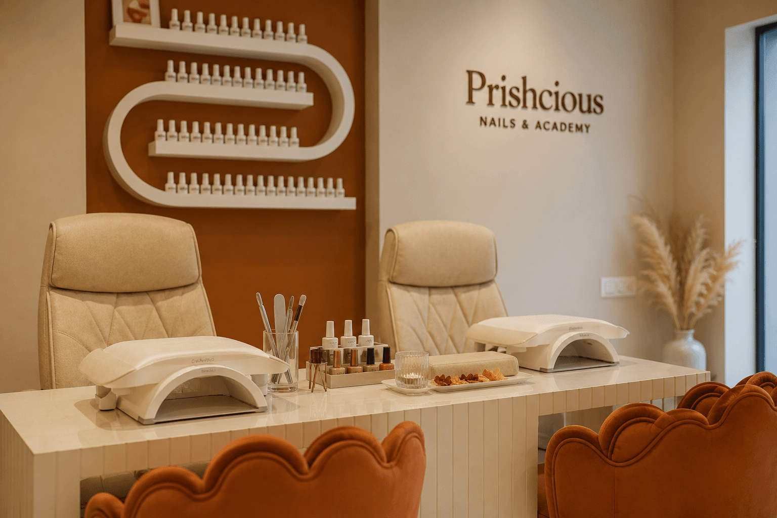 Prishcious Nails & Academy boutique nail studio interior in Ghatkopar East Mumbai